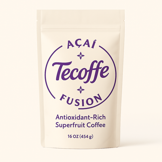 Açaí Tecoffe Fusion coffee package on a white background